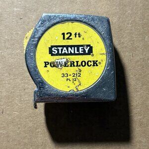 Stanley PowerLock 12 FT Tape Measure Model 33 212 Made in USA Vintage Chrome